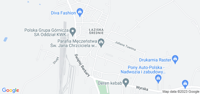 Mapa dojazdu Łaziska Średnie - Kościół pw. Męczeństwa Św. Jana Chrzciciela Łaziska Górne