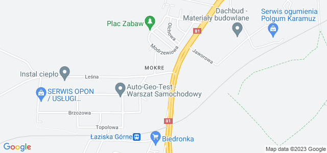 Mapa dojazdu PUH ETRANS Sp. z o.o. Łaziska Górne