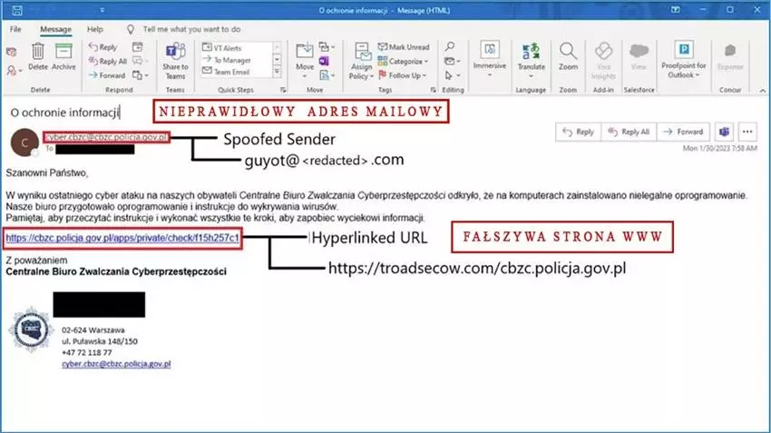 Łaziska Górne: Uwaga na fałszywe maile dotyczące rzekomego cyberataku! / fot. policja.pl