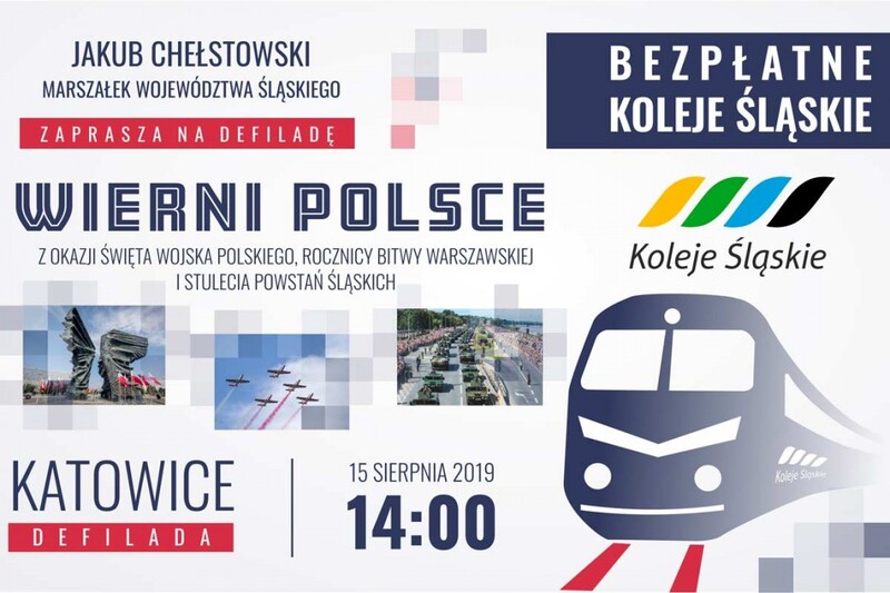 Śląskie: Bezpłatne przejazdy Kolejami Śląskim na defiladę wojskową