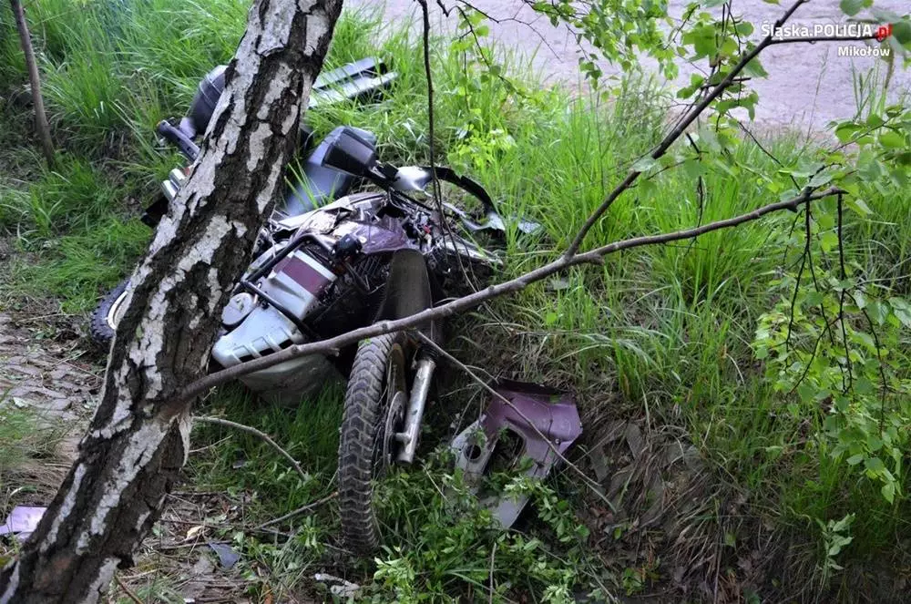 Tragiczny wypadek motocyklisty / fot. KPP Mikołów