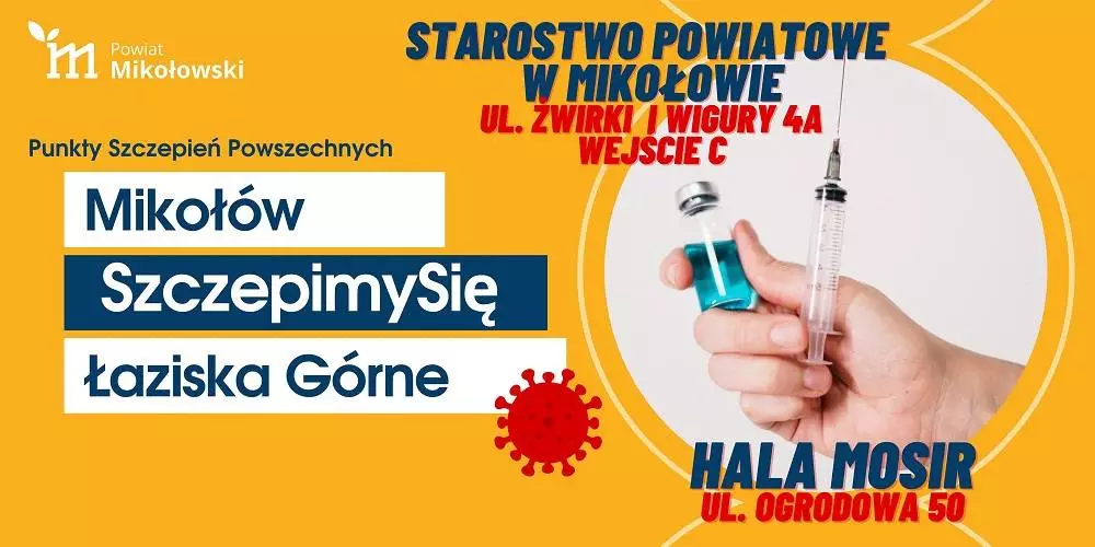 Trzecia dawka szczepienia przeciw covid-19 dla osób pełnoletnich w powiecie mikołowskim